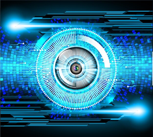 eye cyber circuit future technology concept background