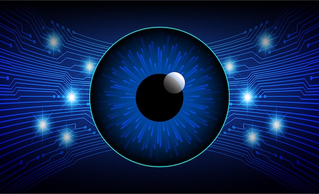 eye cyber circuit future technology concept background