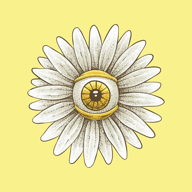 Vector eye of daisy flower