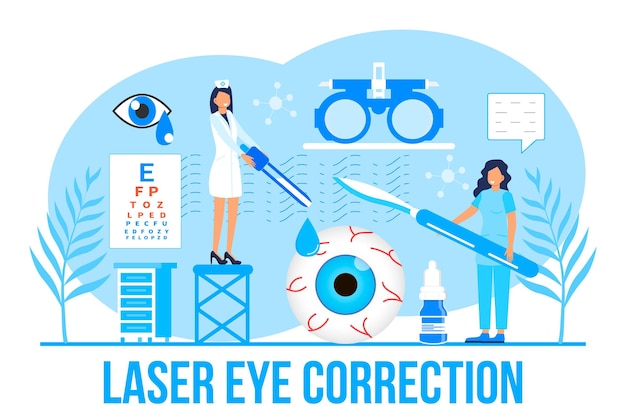 Eye doctor concept for health care banner Glaucoma treatment concept vector