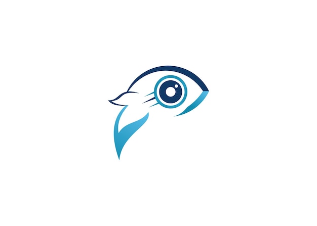 eye fish company name logo illustration