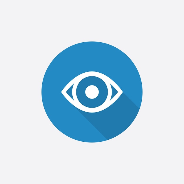 Eye Flat Blue Simple Icon with long shadowxA