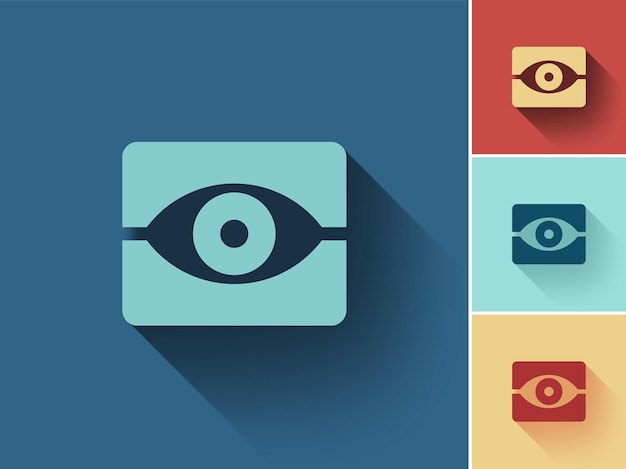 Eye icon Flat style Logo icon design template elements Vector illustration