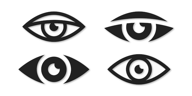 Eye icon set Vector isolated illustration Eyes symbol collection