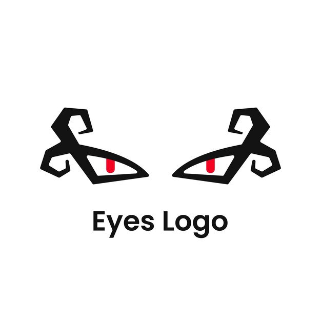 Vector eye logo concept. ,black and red. eyes with red pupils. for logo,icon,symbol and sign