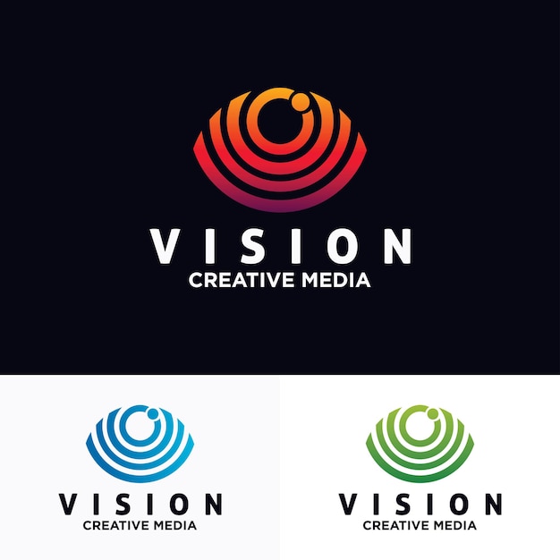 Eye Logo design vector template. Colorful media icon. Vision concept idea.