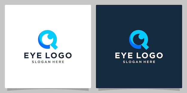 eye logo with initial letter Q eye care logo vector icon design illustration Premium vector