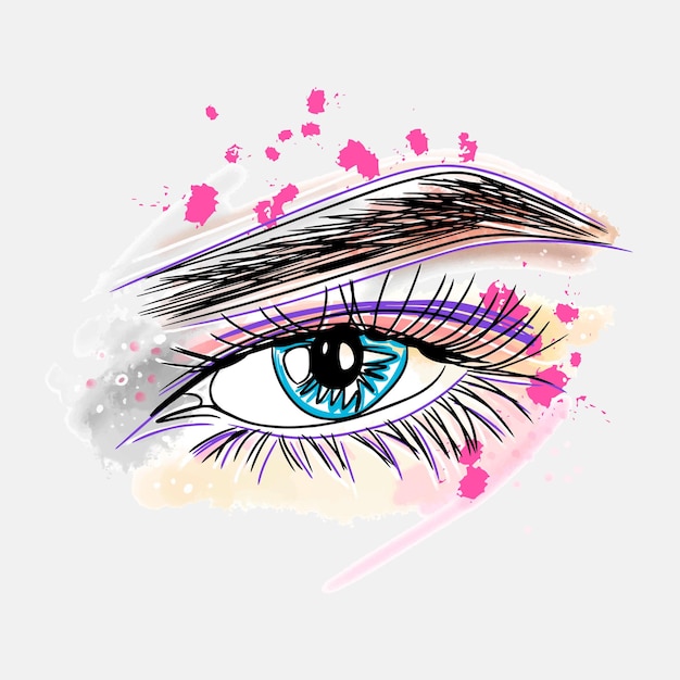 Vector eye makeup eyeshadow fashion makeup design