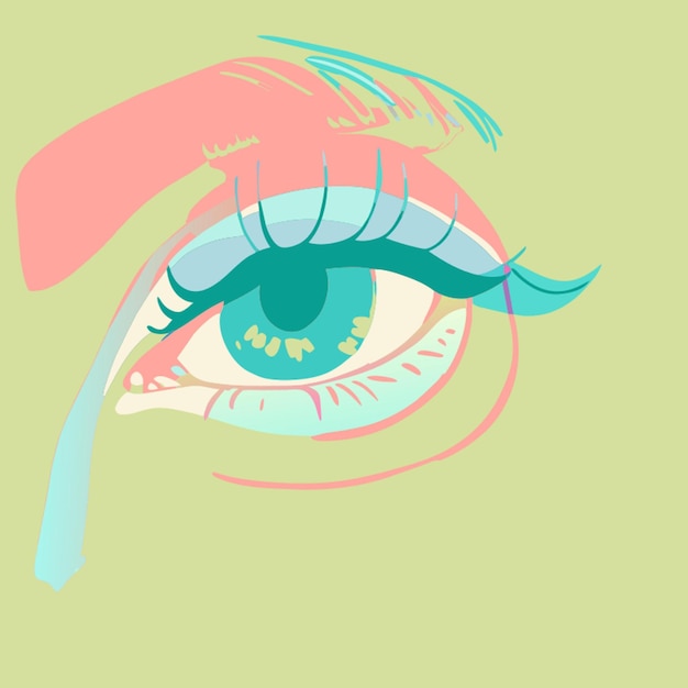 Vector eye makeup vector illustration flat 2