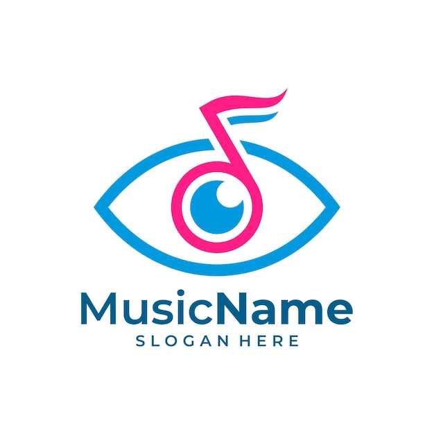 Eye Music Logo Vector Music Eye logo design template