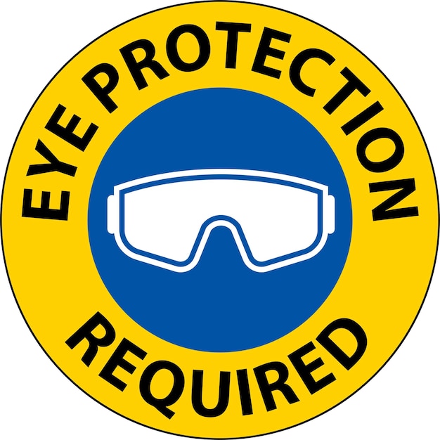 Vector eye protection required sign on white background