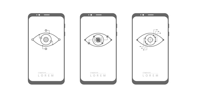 Eye Scanner Logo .Phone screen.High tech eye scan.Technologies of the future .