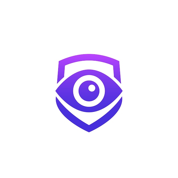 Eye and shield vector logo design