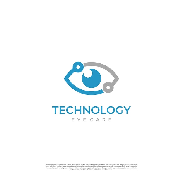 eye tech logo design modern concept eye with technology element logo