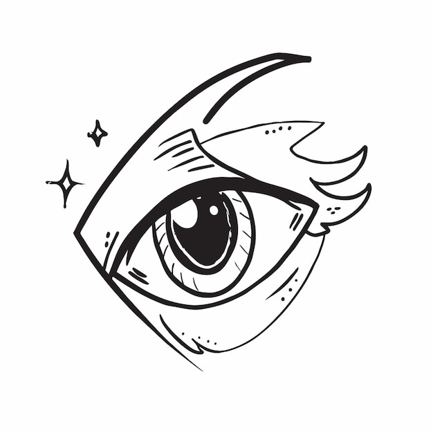 Vector eye vector illustration doodle line art