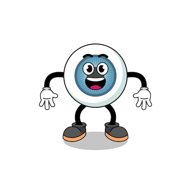 Eyeball cartoon with surprised gesture