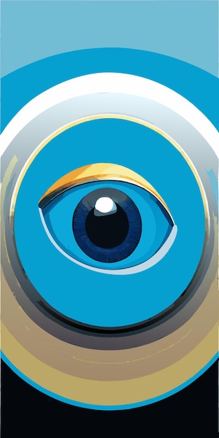 eyeball with light reflection in circle vector illustration