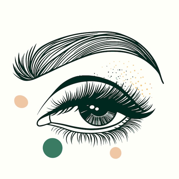 Vector eyebrow and eyelash design vector illustration line circuit