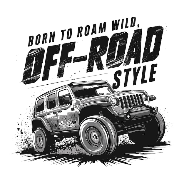 An eyecatching offroad themed tshirt design