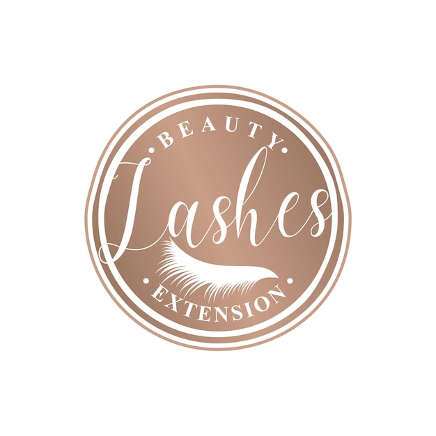 Eyelash extension logo design vector template