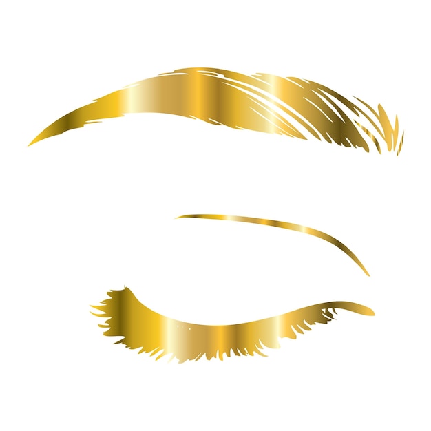 Eyelash extension logo Makeup with gold glitter Vector illustration