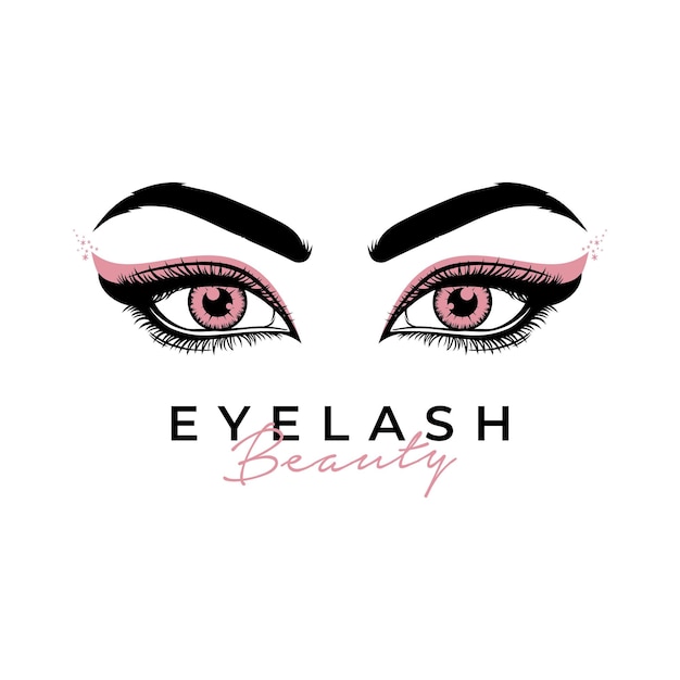 eyelash extention luxury vector template. eye face make up graphic illustration.