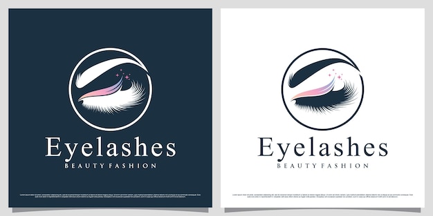 Eyelash logo design template for beauty salon with creative element concept