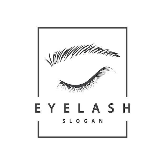 Eyelash Logo Simple Design for Women Care Beauty Business Brand Illustration Template