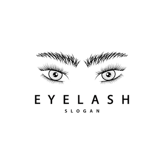 Vector eyelash logo simple design for womens care beauty business brand illustration template