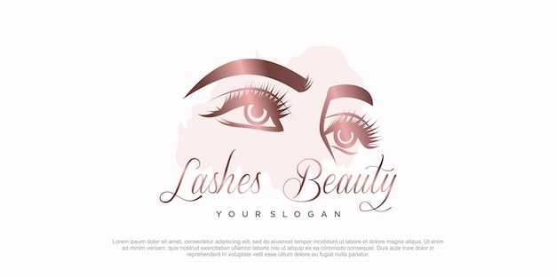 Eyelashes beauty logo vector concept design for fashion