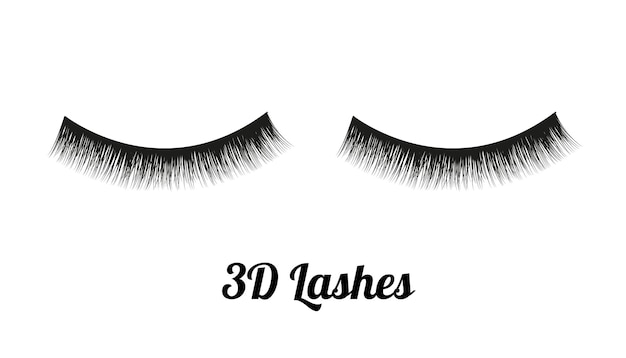 Eyelashes beauty with 3d effect in vector illustration