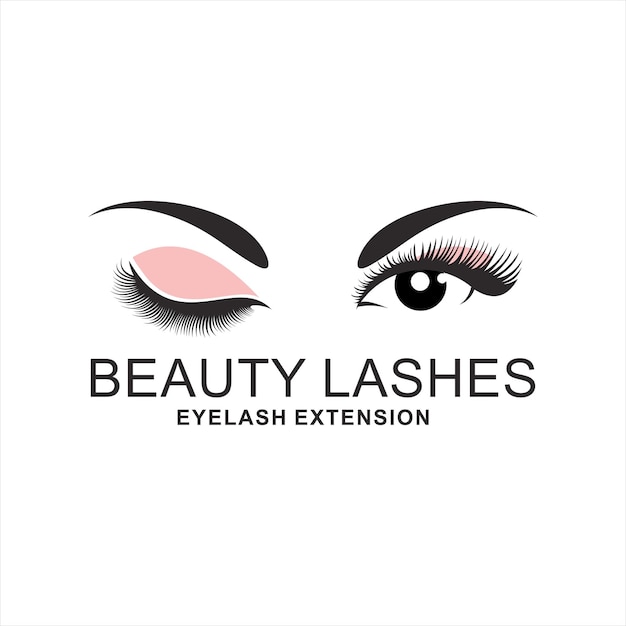 Eyelashes logo design icon with modern beauty concept