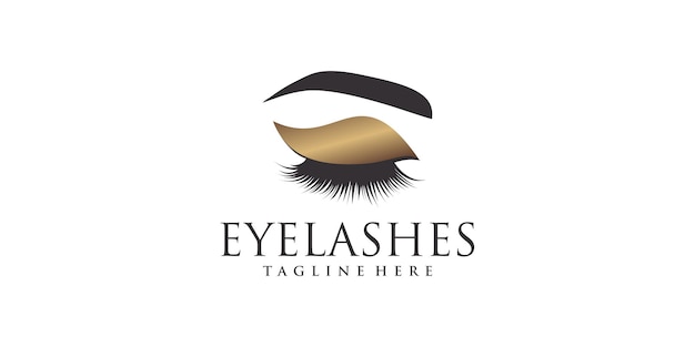 Eyelashes logo design idea with creative style Premium Vector