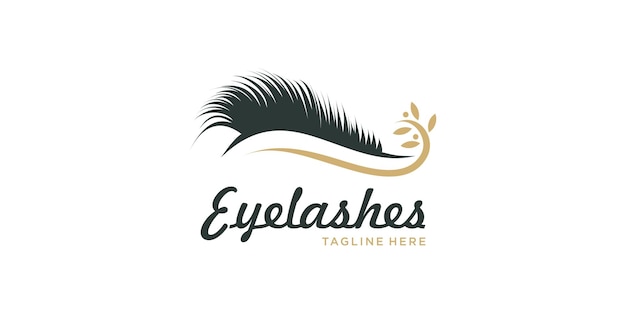 Eyelashes logo design with creative abstract concept Premium Vector