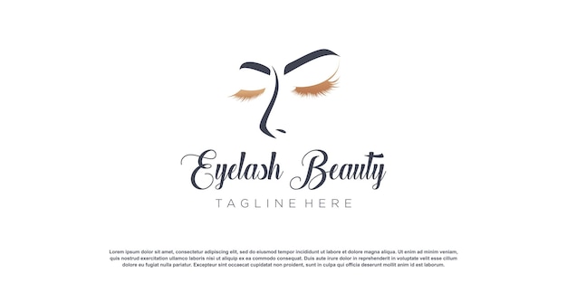 Eyelashes logo design with creative unique style Premium Vector