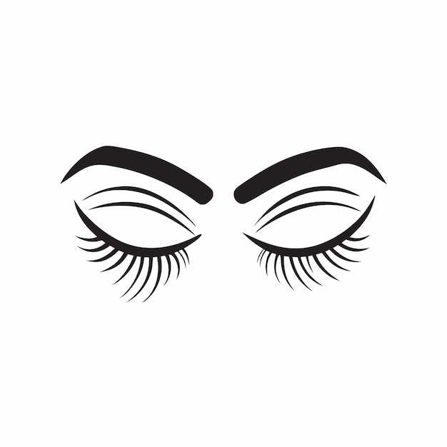 Vector eyelashes logo icon design template vector 3