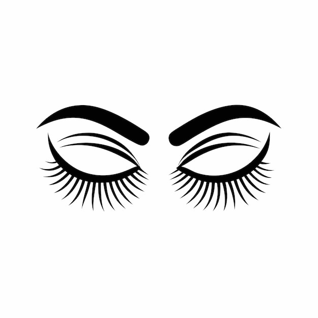 Vector eyelashes logo icon design template vector 9