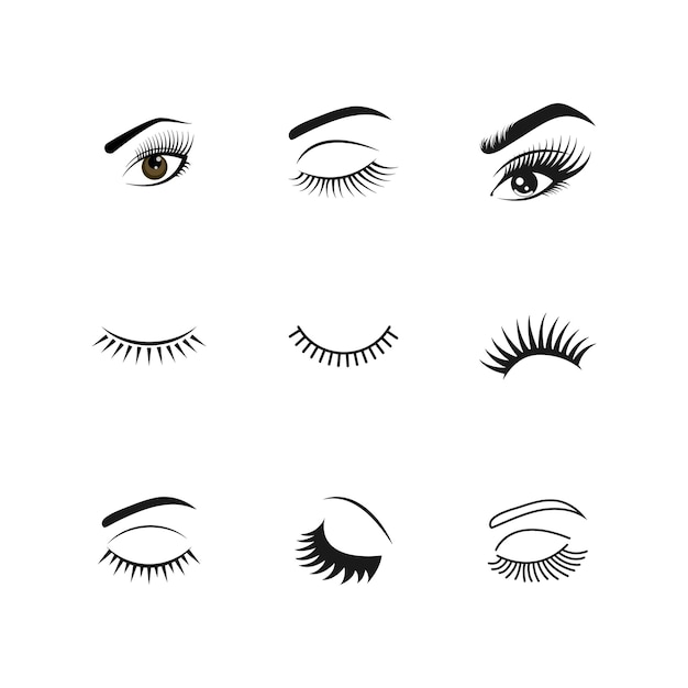 eyelashes logo icon design template vector