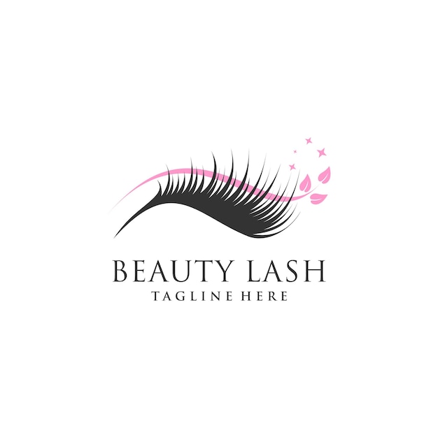 Eyelashes logo icon with modern beauty concept design Premium Vector