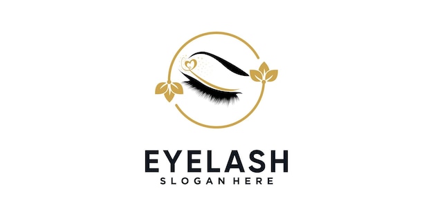 Eyelashes logo icon with modern beauty concept design Premium Vector