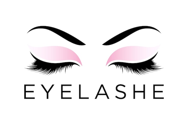 Vector eyelashes logo for women fashion beauty makeup logo