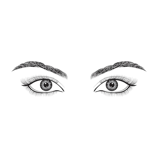 Vector eyes of the girl on background