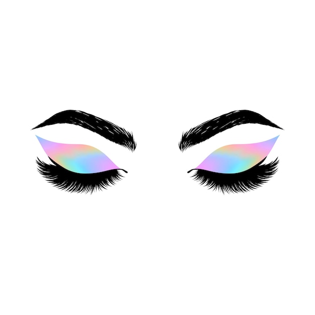 Eyes with bright make up