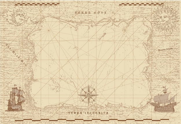 f ancient nautical chart of sea routes