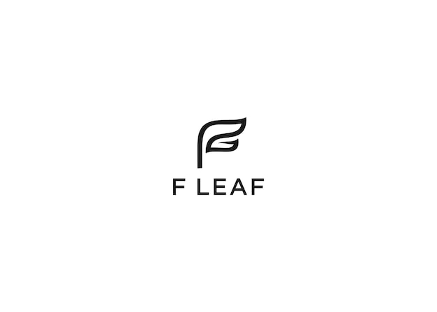 f leaf logo design vector illustration