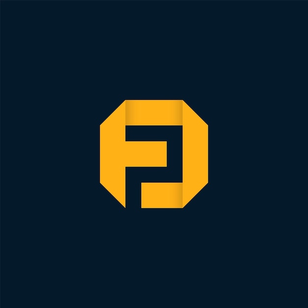 F letter fold logo