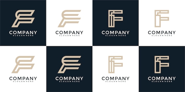 F letter logo collection monogram