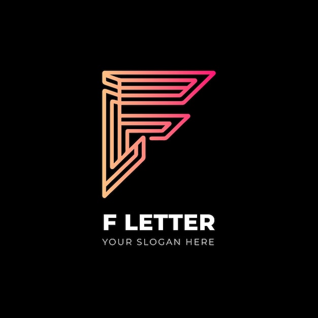 F Letter minimal artistic line art logo