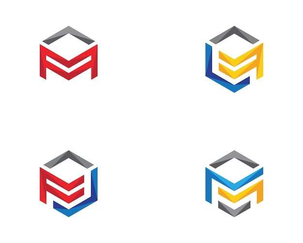 F Logo Hexagon illustration Icon