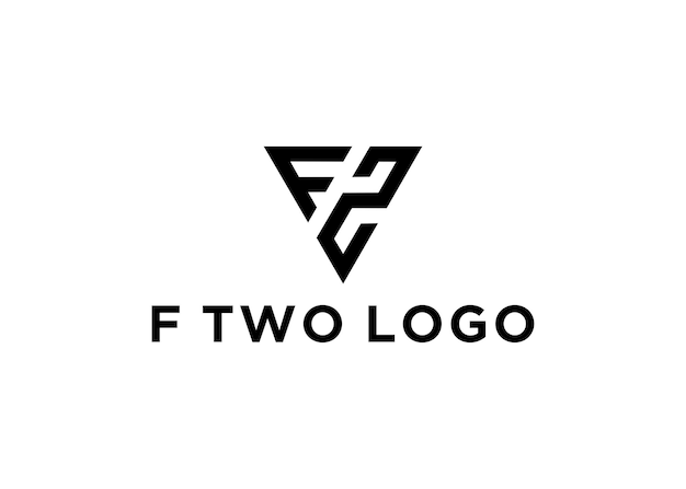 f two logo design vector illustration